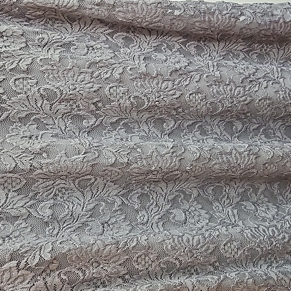 Susan Graver Grey Lined Lace Blouse - Picture 2 of 6